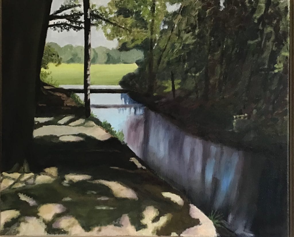 Achter Voorlinden, olieverf 60x50cm