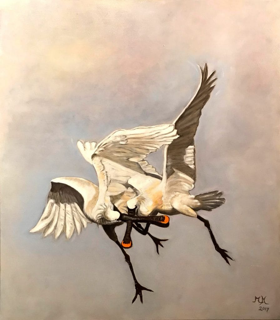 Lepelaars Olieverf op doek 30x60cm