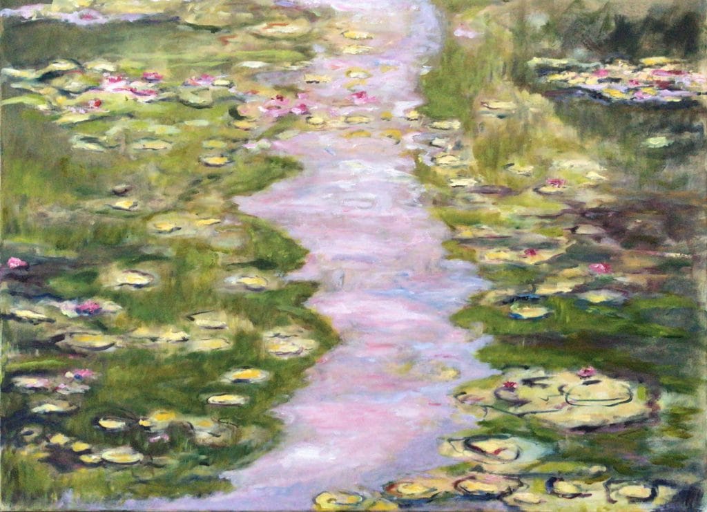 Waterlelies Olieverf op doek 60x80cm