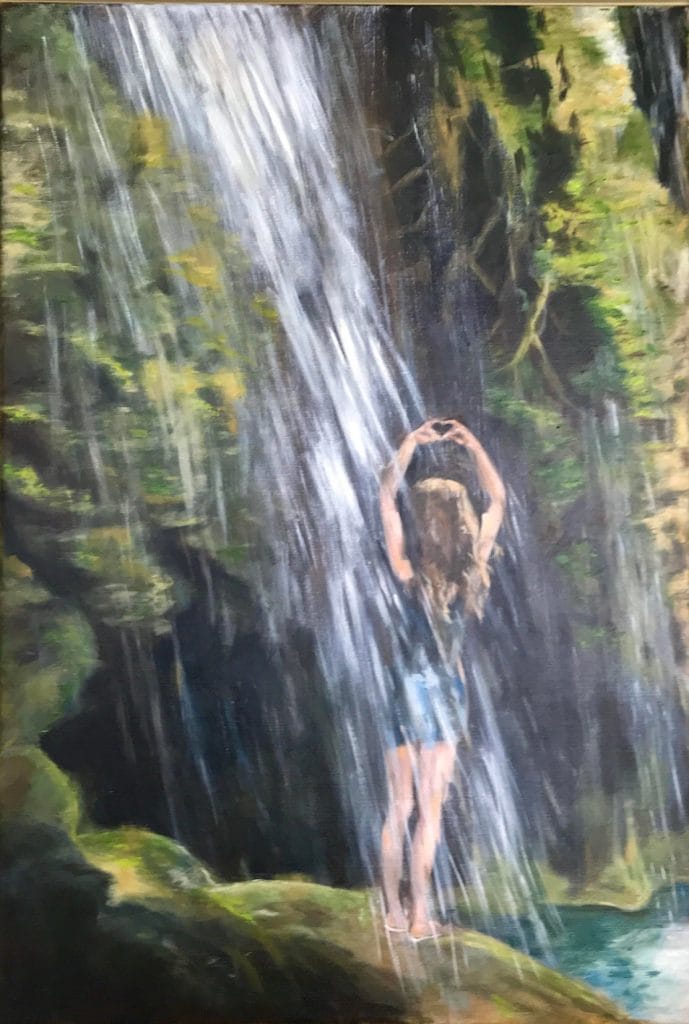 Waterval Olieverf op doek 90x60cm