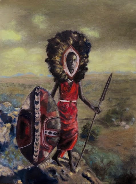 Masaikrijger naar een foto van Jimmy Nelson 30×40