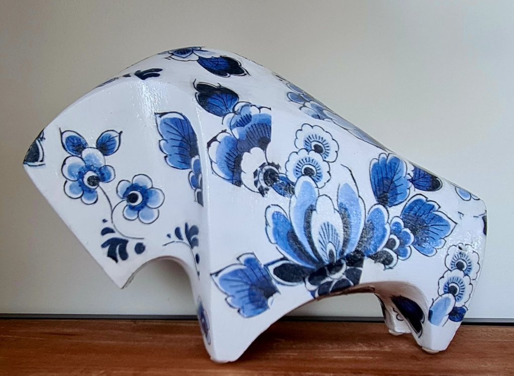 Stiertje in delfts blauw