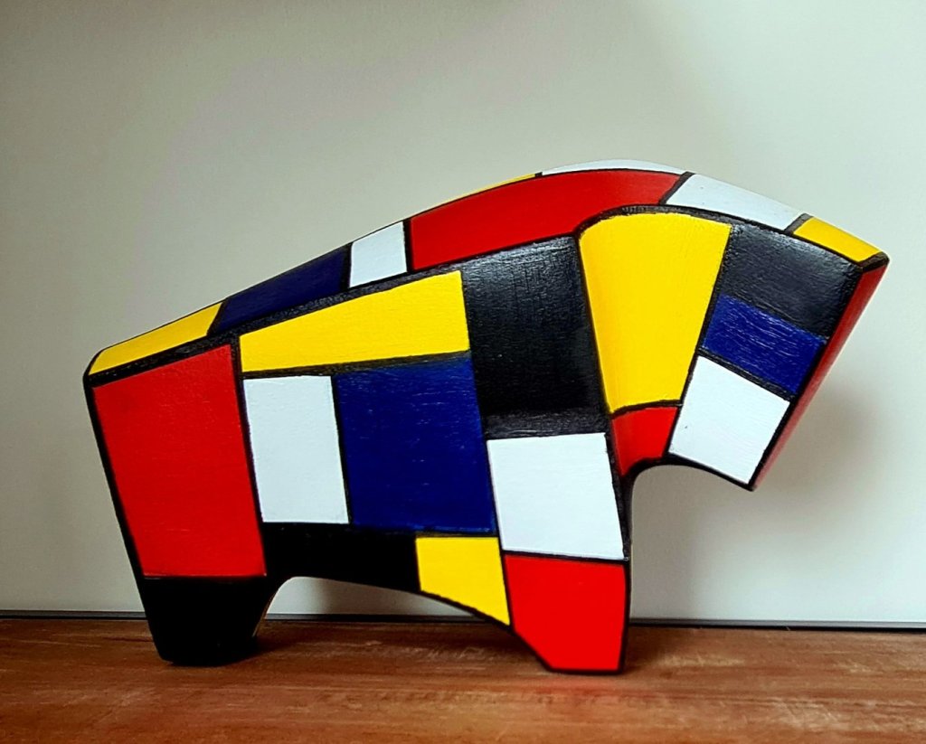 Stiertje in Mondriaan stijl