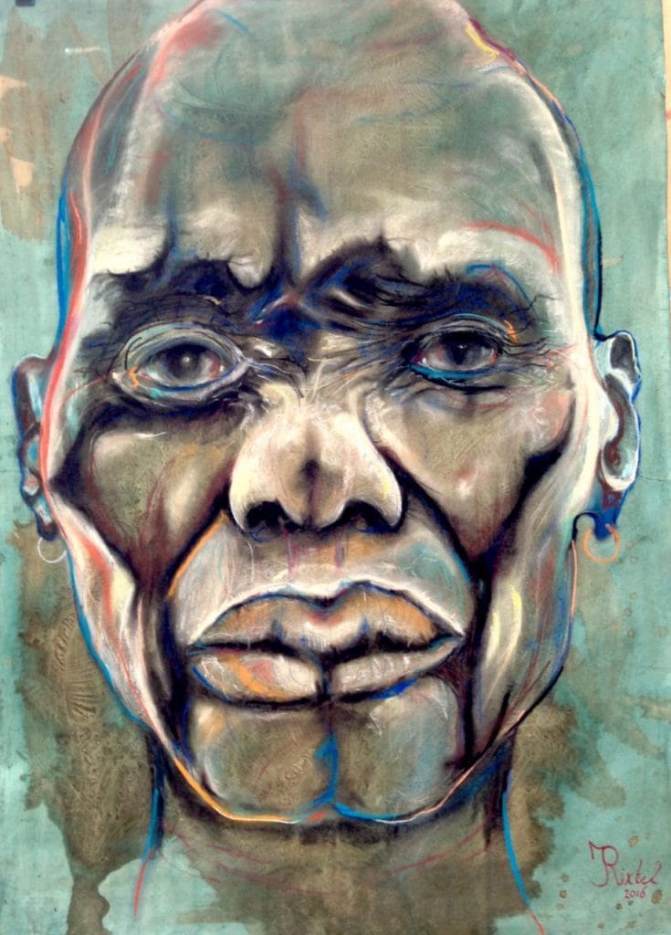 Portret  van een man met oorrringen